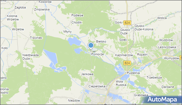 mapa Pomorze, Pomorze gmina Opole Lubelskie na mapie Targeo